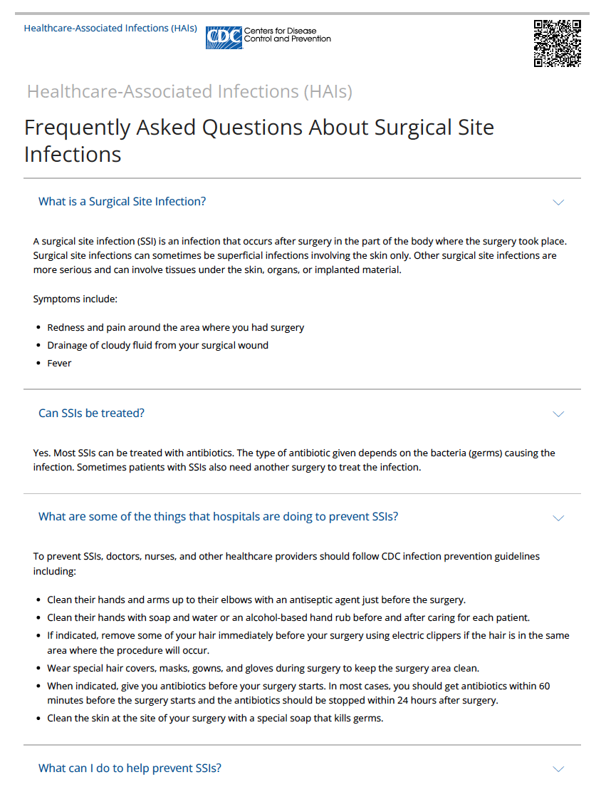 Screenshot of SSI FAQs