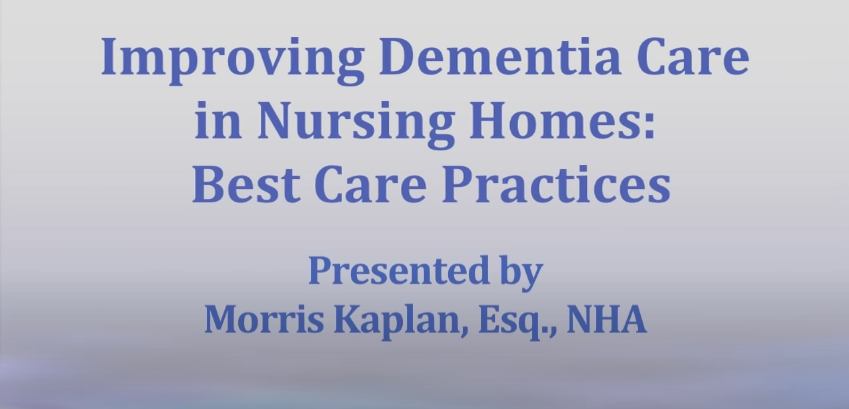 Screen shot of video: Improving Dementia Care in Nursing Homes: Best Care Practices