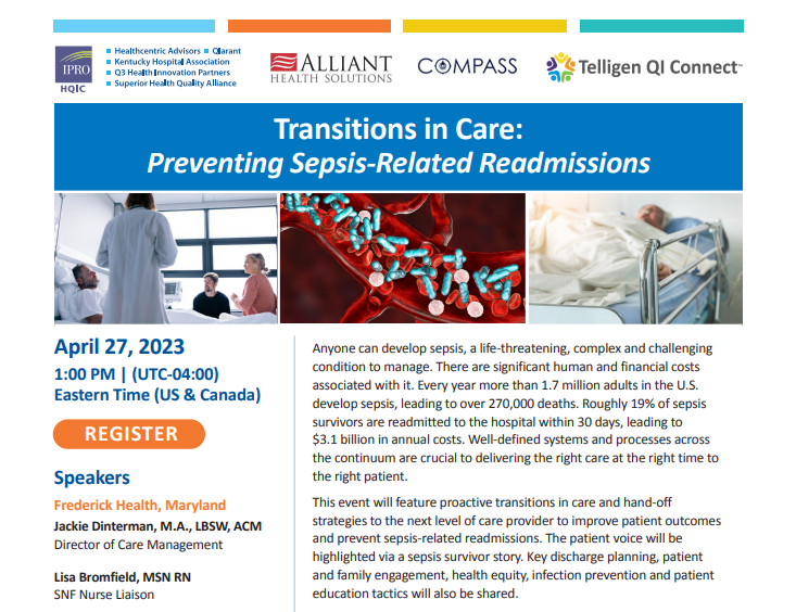 Transitions in Care: Preventing Sepsis-related Readmissions flyer