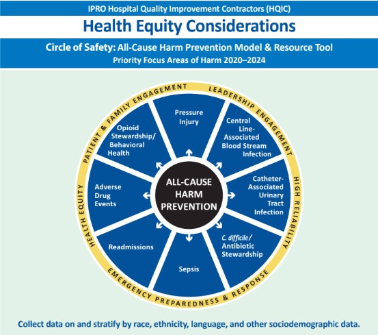 Health Equity Considerations circle of safety logo