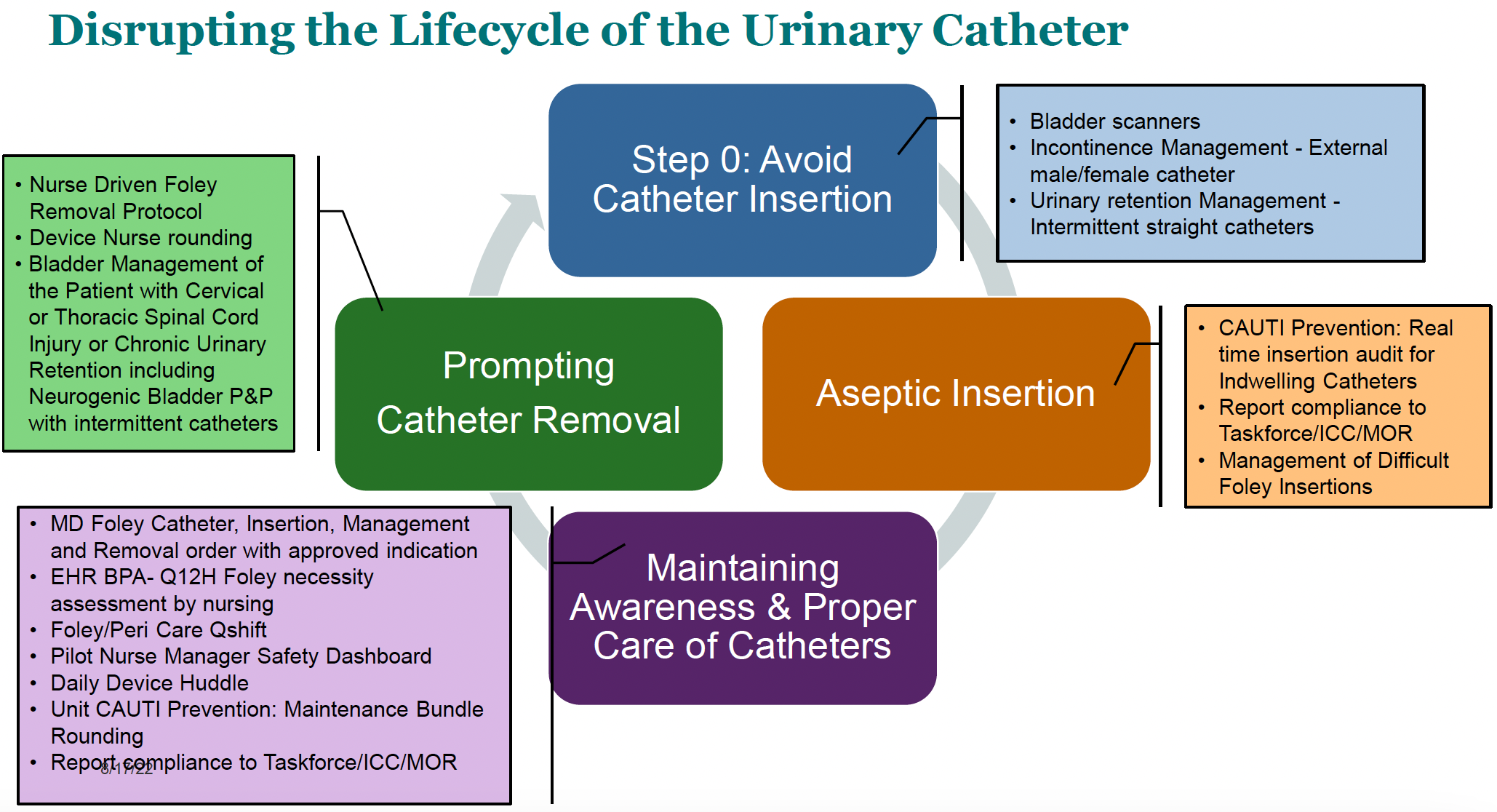 Screen shot of the Disrupting the Lifecycle of the Urinary Catheter infographic