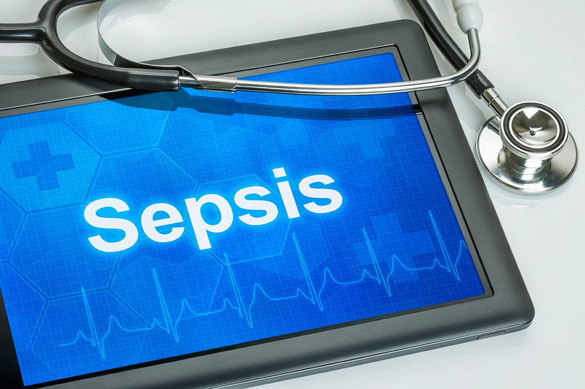 iPad with Sepsis text displayed