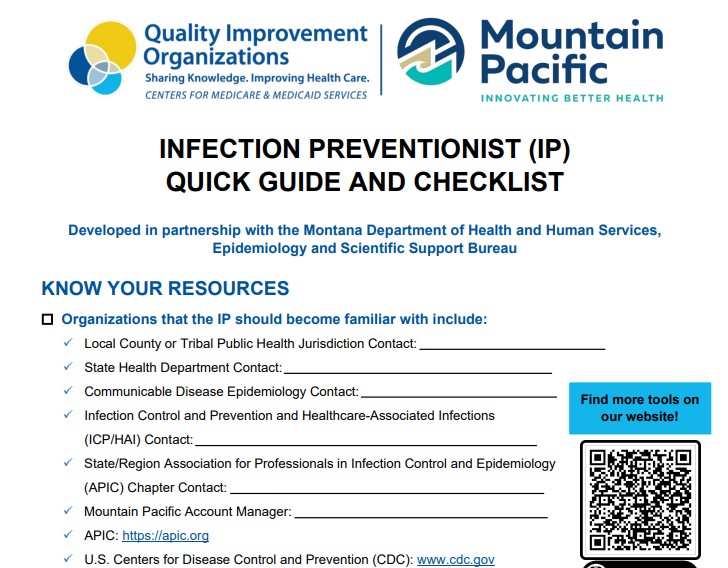 Infection Prevention Quick Guide and Checklist document