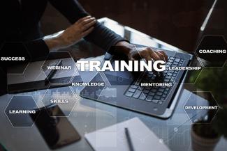 Training and development professional growth. Internet and education concept.