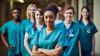 Portrait of a young nursing student standing with her friends