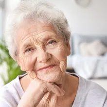 Portrait of senior woman at home