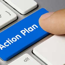 Keyboard with action plan key