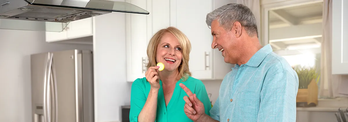 Old couple in the kitchen