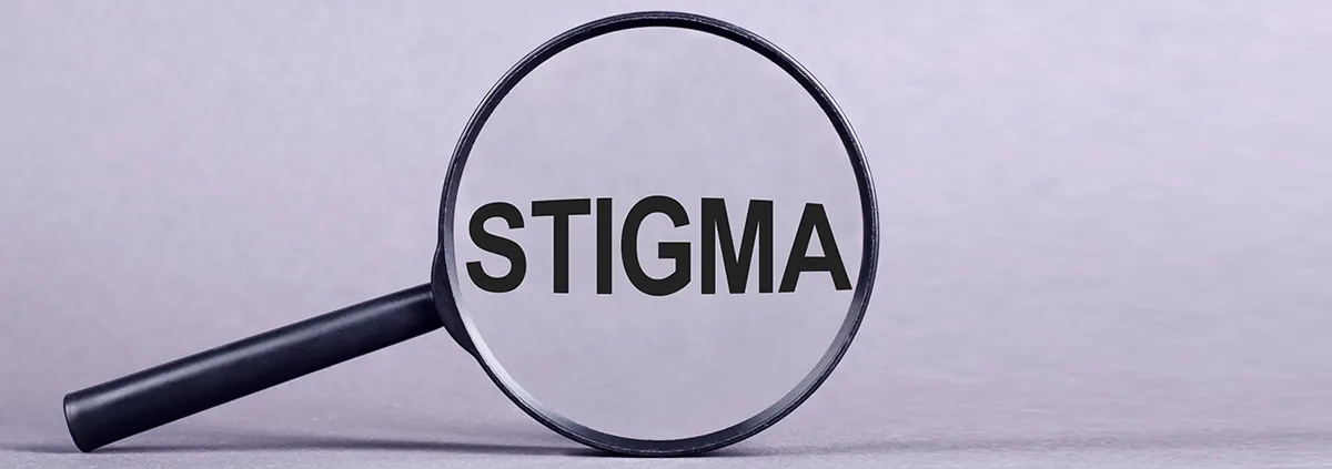 The word stigma in a magnifying glass