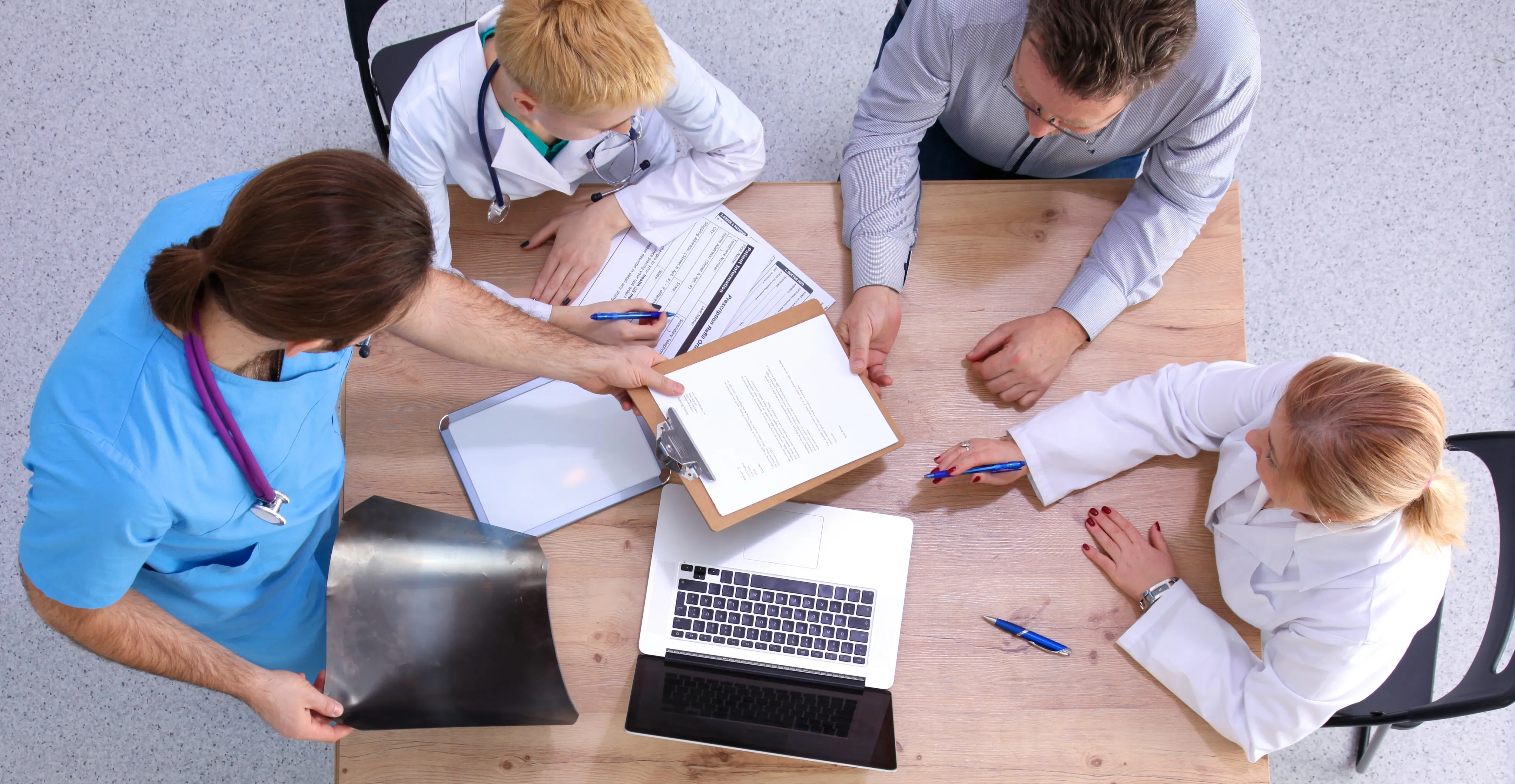 a focus group sitting around a table